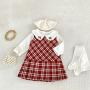 2026春新作　女の子　チェック柄　ノースリーブ　キッズ　ワンピース　可愛い　おしゃれ　子供服　格子
