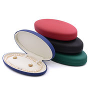 オーバルレザーパールネックレスボックス、ジュエリー包装ボックス、ディスプレイボックス、ギフトボックス