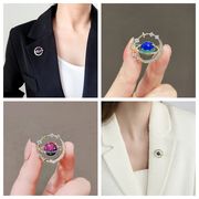 惑星ブローチ 開衫防ぎ留めピン おしゃれ襟元飾り 2色