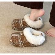 秋冬シューズ  パンプス つっかけ 裏起毛  厚底 お出かけ