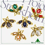 ミツバチ アクセサリーパーツ 大人気デコパーツ 髪飾り DIY素材 ハンドメイド 貼り付けパーツ