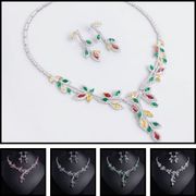 【キュービックジルコン】ゴージャスデザインネックレス＆ピアスセットE190005