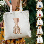 バレエトートバッグ 大容量ハンドバッグ バレエシューズ 柄バッグ 女性ショルダーバッグ バレエ雑貨