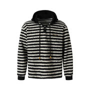 メンズ ボーダー柄 フード付き 長袖 スウェット 男女兼用 ストリート系 トップス 秋冬 2025新作★