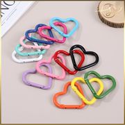 【21色】ハート型カラビナ キーホルダー金具 カラフル  DIYパーツ 手芸 基礎金具 ハンドメイド