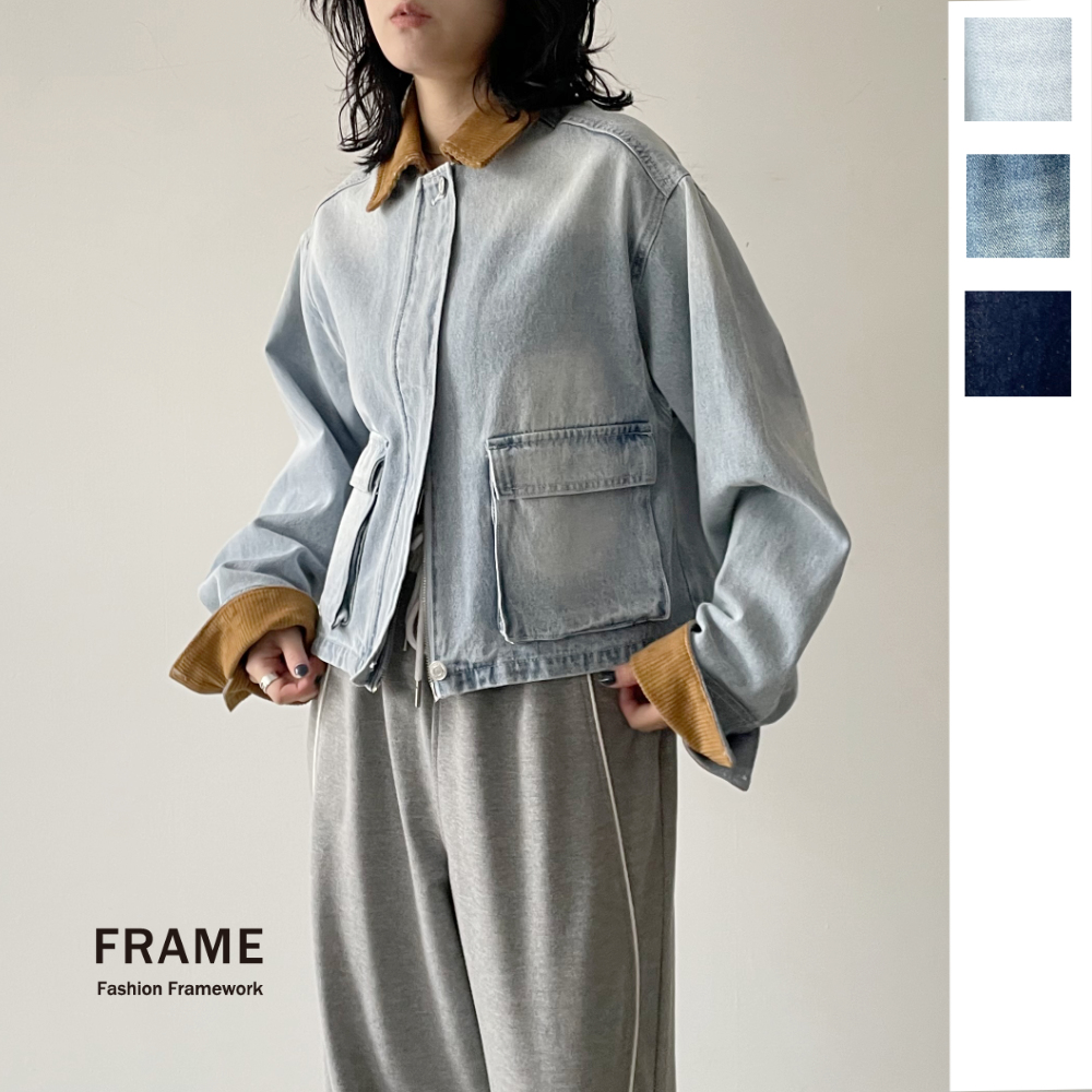 【2026新作】デニムショートカバーオール