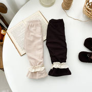 フレアパンツ ベビー 裏起毛 レギンス 裾フリル ズボン 女の子 冬 暖かい