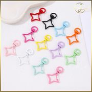 【13色】キーホルダー金具 星 ほし スター 回転カン ナスカン カラフル  DIYパーツ 手芸 基礎金具