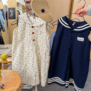 2026春新作　子供服　女の子　セーラーカラー　オールインワン　可愛い　ゆったり　ズボン　ワイドパンツ