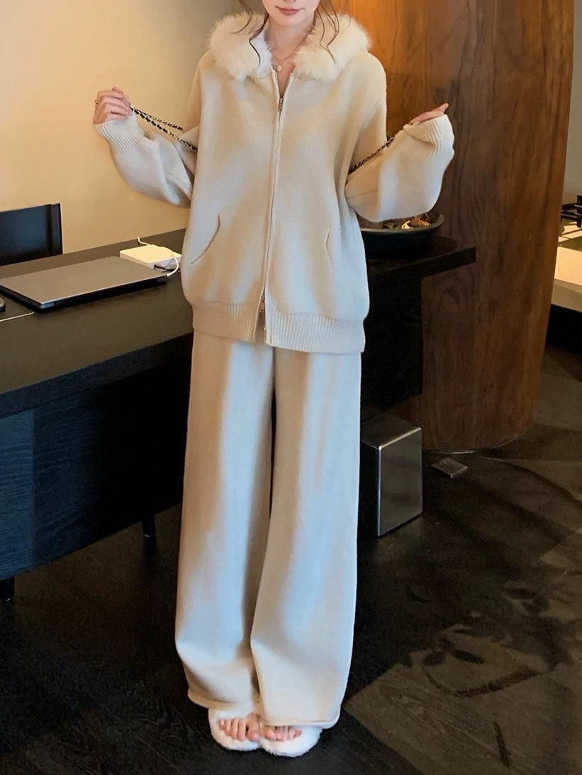 カーディガン ニットパンツ　2点セット　デザイン　レディース　INS　韓国ファッション