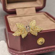 木の葉柄ファッションINSピアス女S 925純銀メッキ18 K厚金