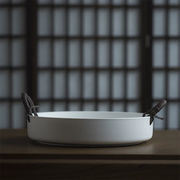 見なきゃ損する 陶器手作り収納トレイ 家庭用果物カゴのシンプルデザイン 4田園カラーから選択可能