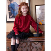 子供服　100~140cm　キッズニットカーディガン　リボン　韓国キッズ服