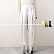 【2026新作】サテンｘレース切替　タックパンツ(33171)