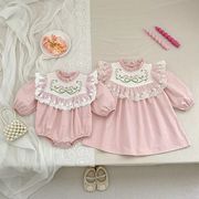 2026春秋新作　子供服　ロンパース　ワンピース　キッズ　ベビー　女の子　66～90CM・90～130cmCM