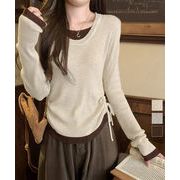 【日本倉庫即納】 レイヤード風トップス長袖Tシャツ 韓国風