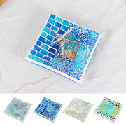 モザイク スクエアトレイ[トレー四角小物入れ皿ガラスステンドグラスオリエンタルアジアハワイマリン26SS]