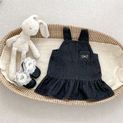 2026 春新作 女の子 デニムワンピース  リボン  デニムスカート 子供服 73~120cm