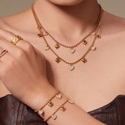 サージカルステンレスネックレス　ハートブレスレット　アクセサリー　アレルギー対応　18kコーティング