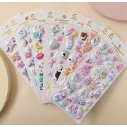 手帳素材装飾　3D　貼り付けパーツぷくぷく立体シール　携帯装飾品　エポキシステッカー