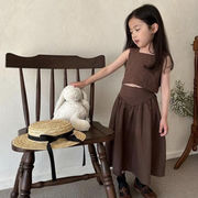 2026春※綿麻セットアップ キャミソール＋スカート  2点セット