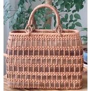網代編み　内布付き　山葡萄　かご　バッグ　天然素材　手作り