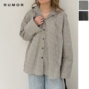 【2026新作】チェックフード付きオーバーサイズシャツ