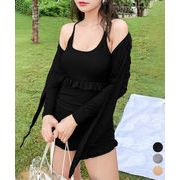 【日本倉庫即納】 ボレロ付き ワンピース水着セット 韓国風