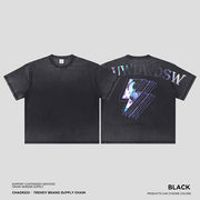 【OEM】メンズ ストリート系 250g 半袖Tシャツ 欧米風 プリント ストリート系トップス ビンテージ★