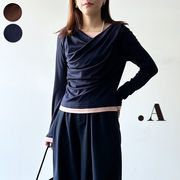 【2026新作】スムース天竺レイヤードカシュクールプルオーバー