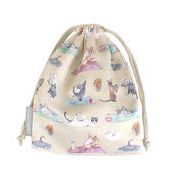 ＮｙａｎＷｏｏｆ　巾着ポーチ　ＹＯＧＡキャット　犬/ドッグ/アニマル/かわいい