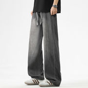 PC1384 2026年春夏新作 メンズ ボトムス ズボン ジーンズ デニム 涼感 ゴム カジュアル レトロ 欧米風