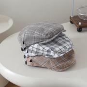 ベビー レトロ ストリート チェック柄 ベレー帽 画家帽 撮影小物 男女兼用 帽子