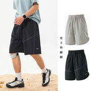 メンズ アウトドアショートパンツ 通気軽量 反射プリント 五分丈 ビーチパンツ スポーツカジュアル★全2色