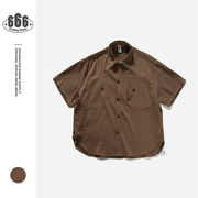 PX0006 2026年春夏新作 シャツ メンズ レトロ ポケット 半袖 ゆったり アウター