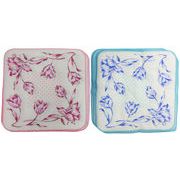 20cmシャーリング地プリントタオルハンカチ_【水玉チューリップ】日本製