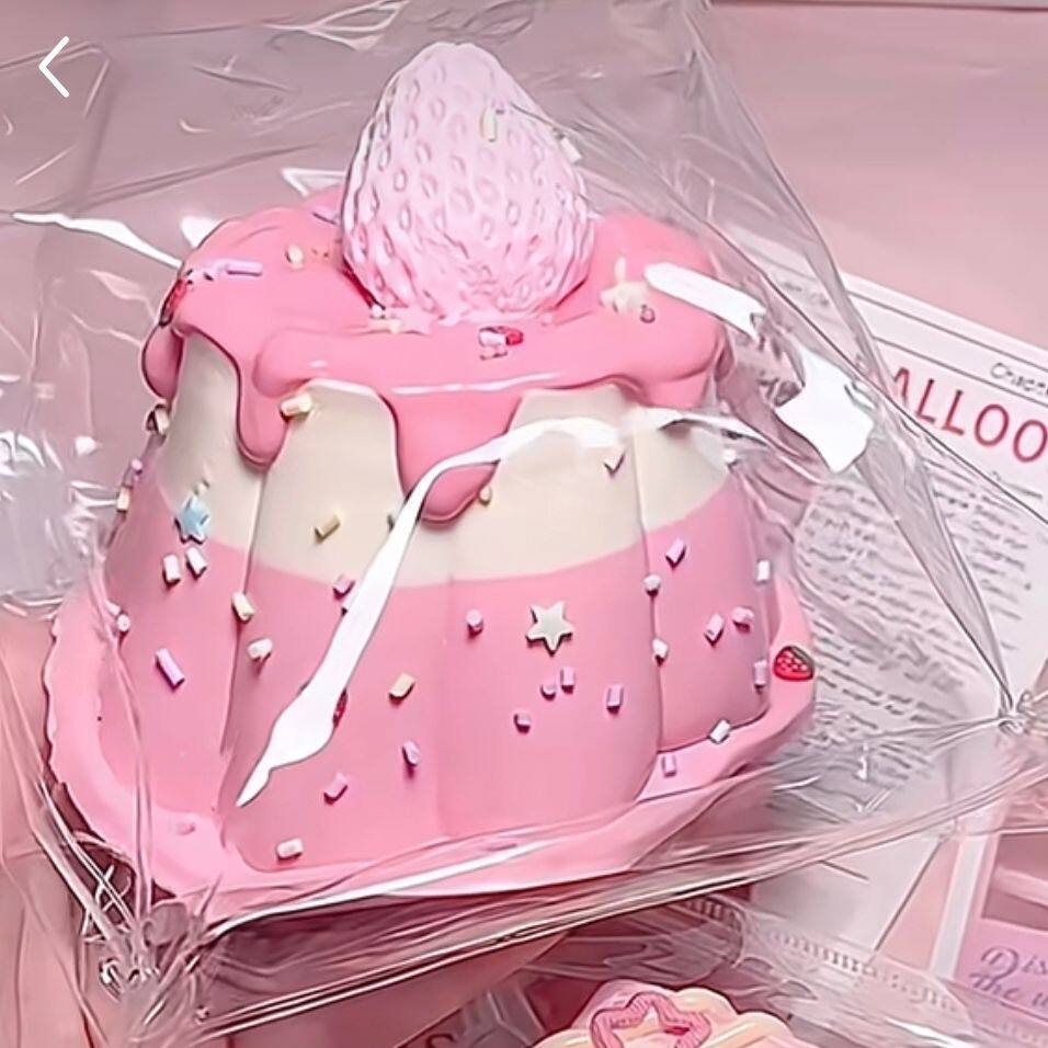 ストロベリーミルクプリン ストレス解消 グッズ 癒しプレス玩具 超柔らかい弾力 プチプチ 減圧おもちゃ