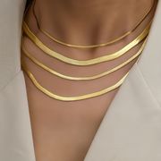 フラットスネークチェーン 2-5mm 40+5cm ステンレス チェーン 低アレルギー 男女兼用 ハンドメイド 素材