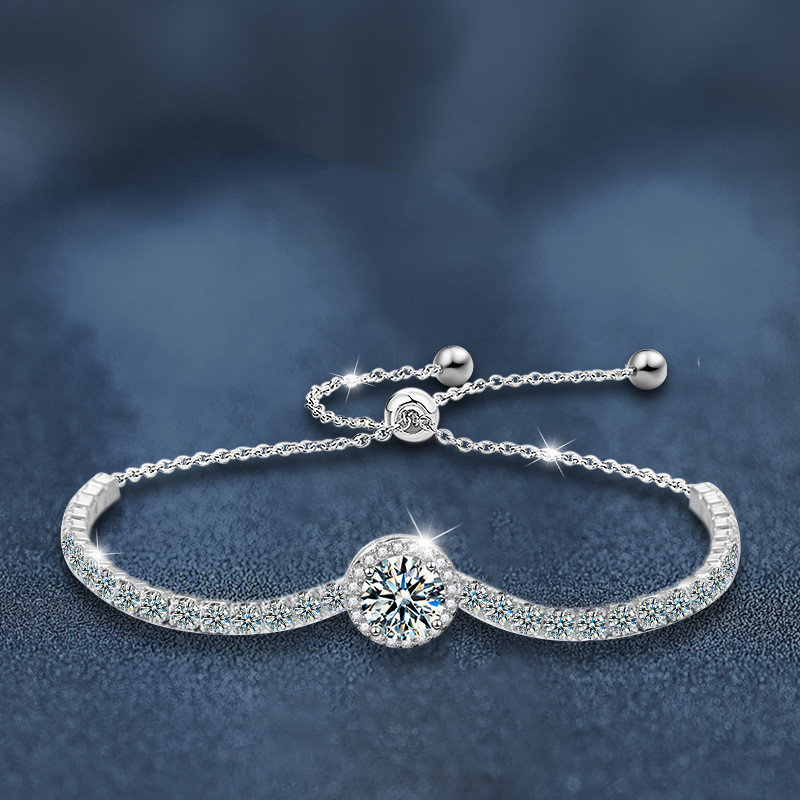 プレスレット モアサナイト 1ct レディース シルバー925 アクセサリー ジュエリー ギフト プレゼント