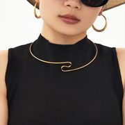 サージカルステンレスチョーカー　アクセサリー　デザイン　金属アレルギー対応　18kコーティング