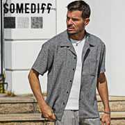 【春の新作】サマーツイードオープンカラーシャツ 開襟シャツ/SOMEDIFF