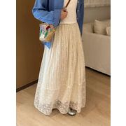 今季マストバイ デザイン おしゃれ   甘め  若々しい  ゴムウエスト  ロングスカート