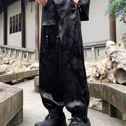 メンズ ジョガーパンツ スラックス 中華風 龍柄 ジャガード 接触冷感 個性的 ボトムス