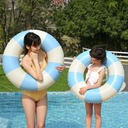 2026夏服※トロ浮き輪 厚手PVC 浮き輪 ストライプスイムリング キッズ用救命浮き輪 脇下浮き輪