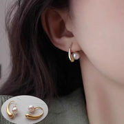 ピアス U字 金属アレルギー対応  パールキャッチ付き レディース スタッドピアス ゴールド シルバー 卒業式
