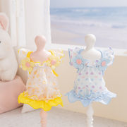 お花柄ペットワンピドレス犬服猫服トイプードルチワワ