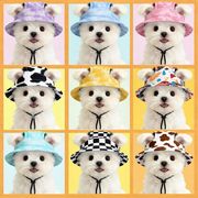 2026 年新品 犬猫兼用 日よけバケットハット 帽子 耳出し 調節ひも付き ズレ落ち防止 ペット用品