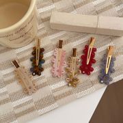 花ヘアピン　アクリル　ヘアアクセサリー　デザイン　髪飾り