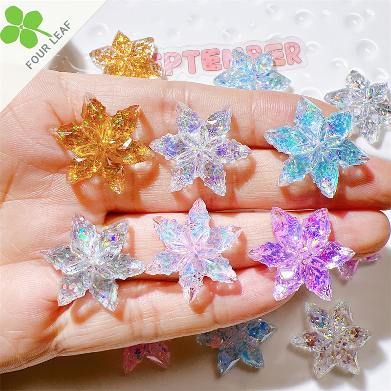 雪の花 アクセサリーパーツ デコパーツ 髪飾り ペンダント ハンドメイド スマホケース美容 可愛い