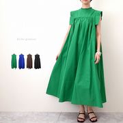 □SALE□リネンタッチ　フリルカラー　ワンピース(33346)